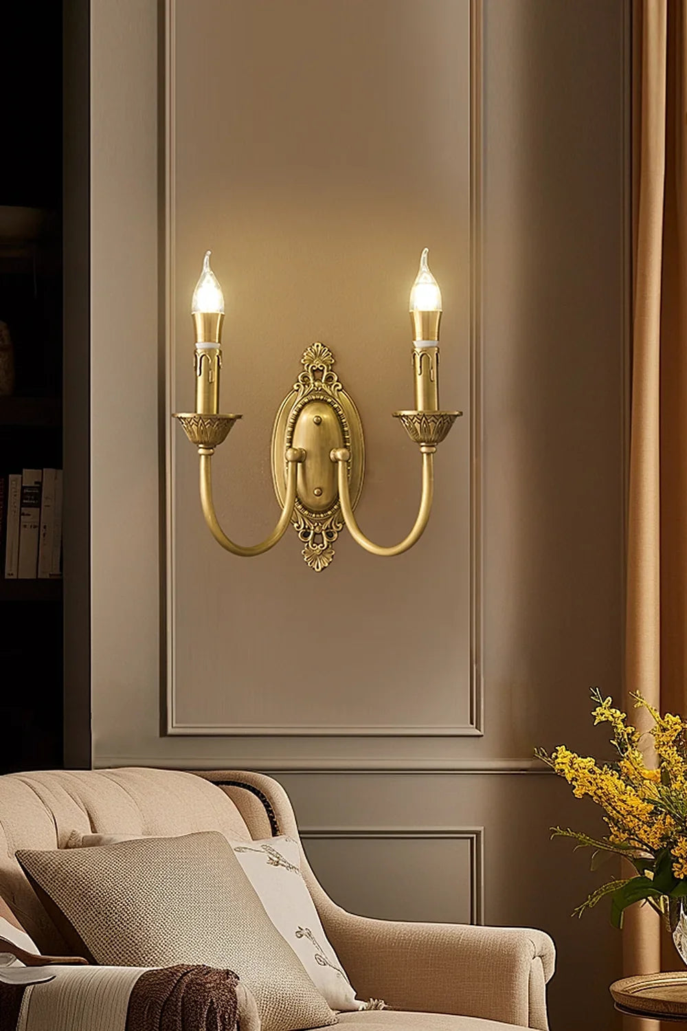 Vintage Candle Brass Wall Lamp - view 5 | everlamps