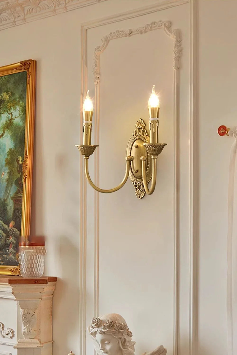Vintage Candle Brass Wall Lamp - view 3 | everlamps
