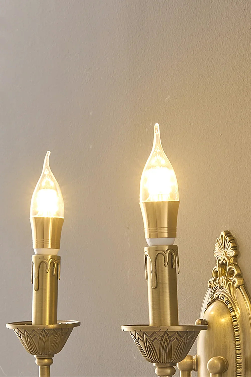 Vintage Candle Brass Wall Lamp - view 9 | everlamps