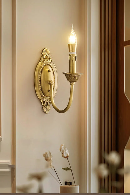Vintage Candle Brass Wall Lamp - view 2 | everlamps