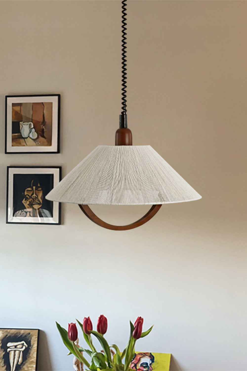 Vintage Cotton Pendant Lamp - view 7 | everlamps