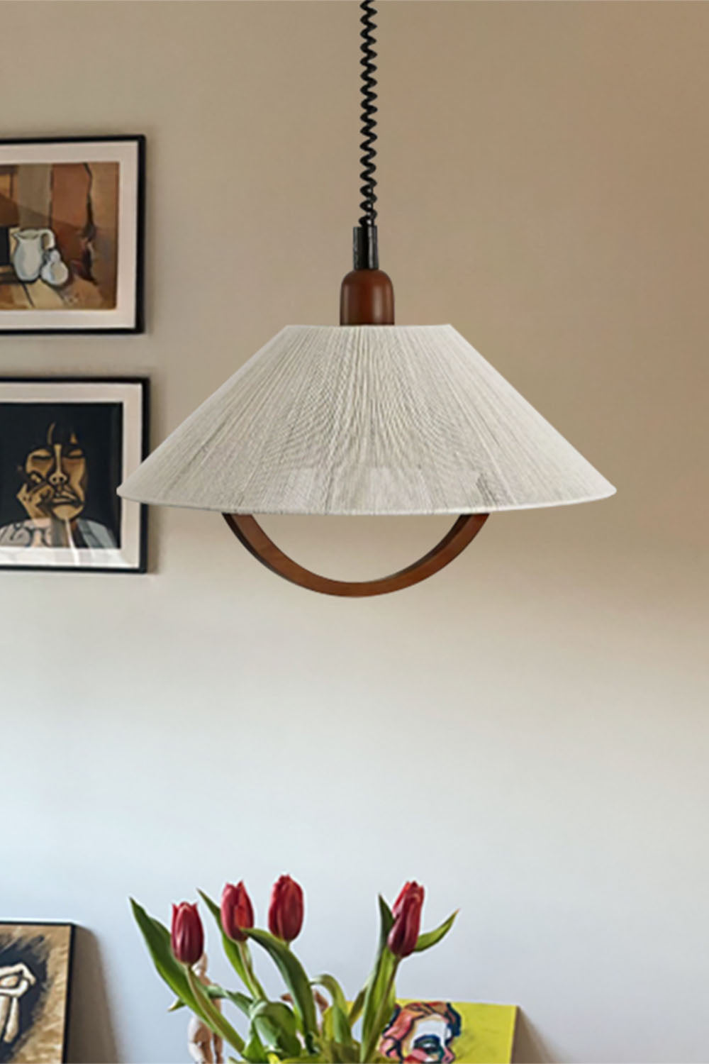Vintage Cotton Pendant Lamp - view 5 | everlamps