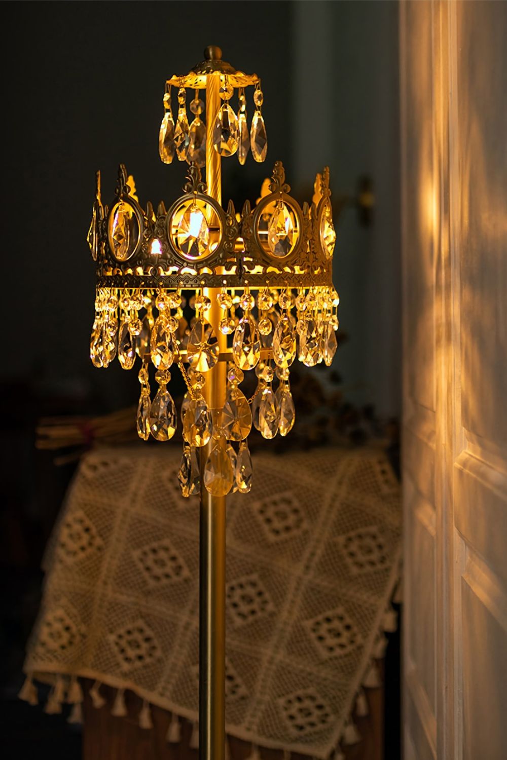 Vintage Crystal Floor Lamp - everlamps
