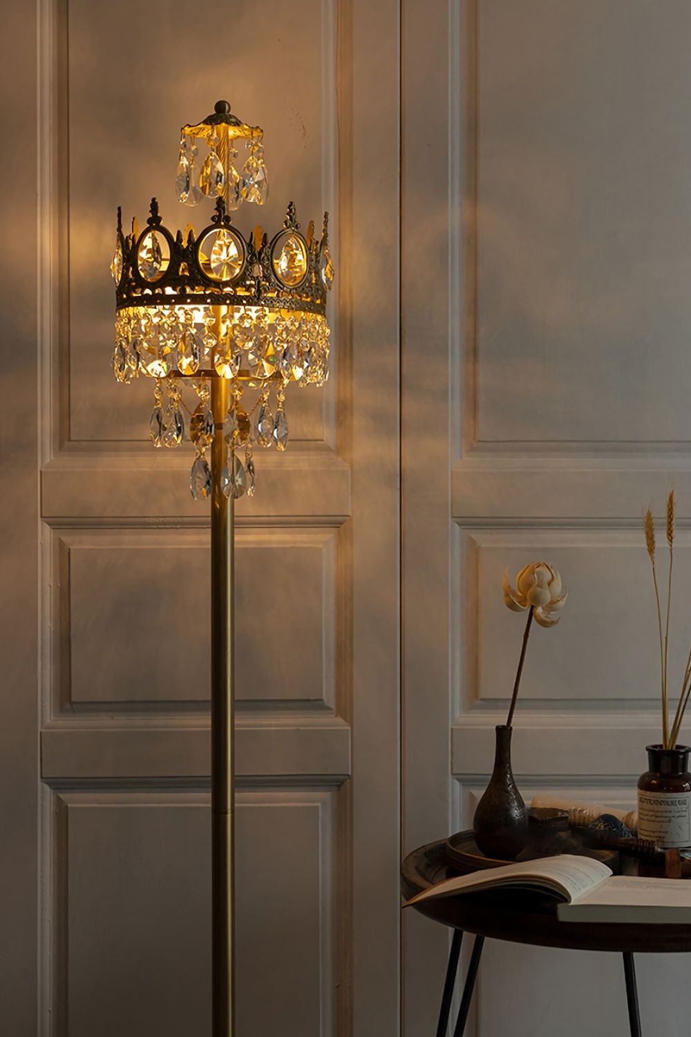 Vintage Crystal Floor Lamp - everlamps