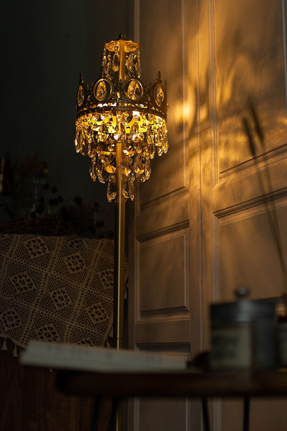 Vintage Crystal Floor Lamp - everlamps