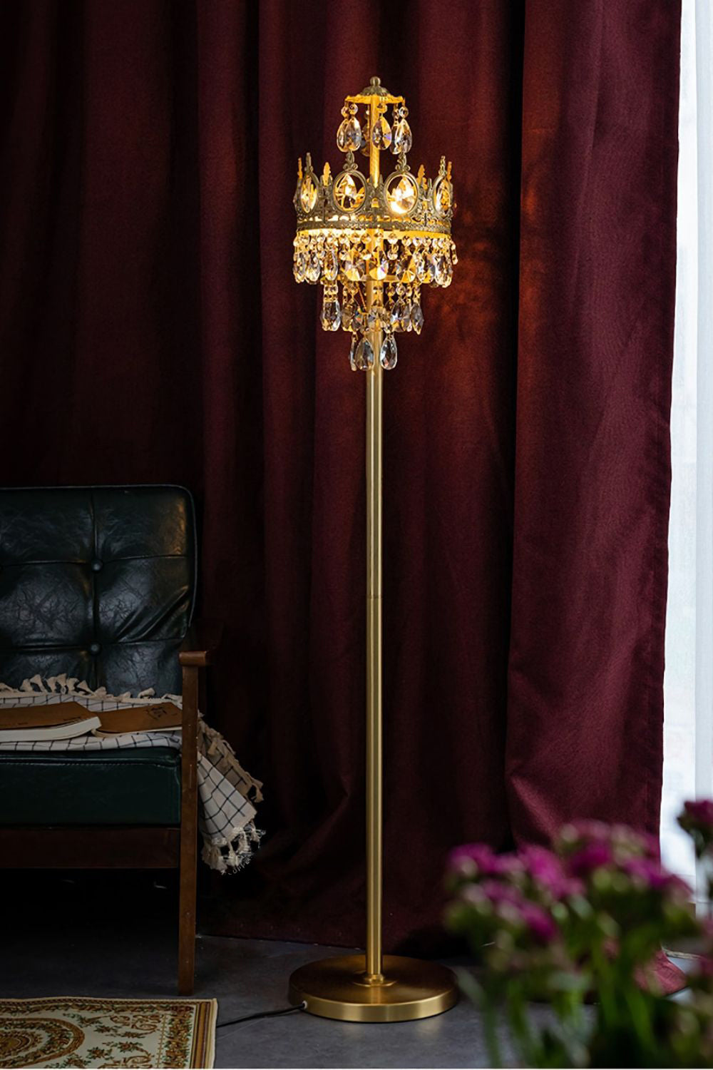 Vintage Crystal Floor Lamp - everlamps