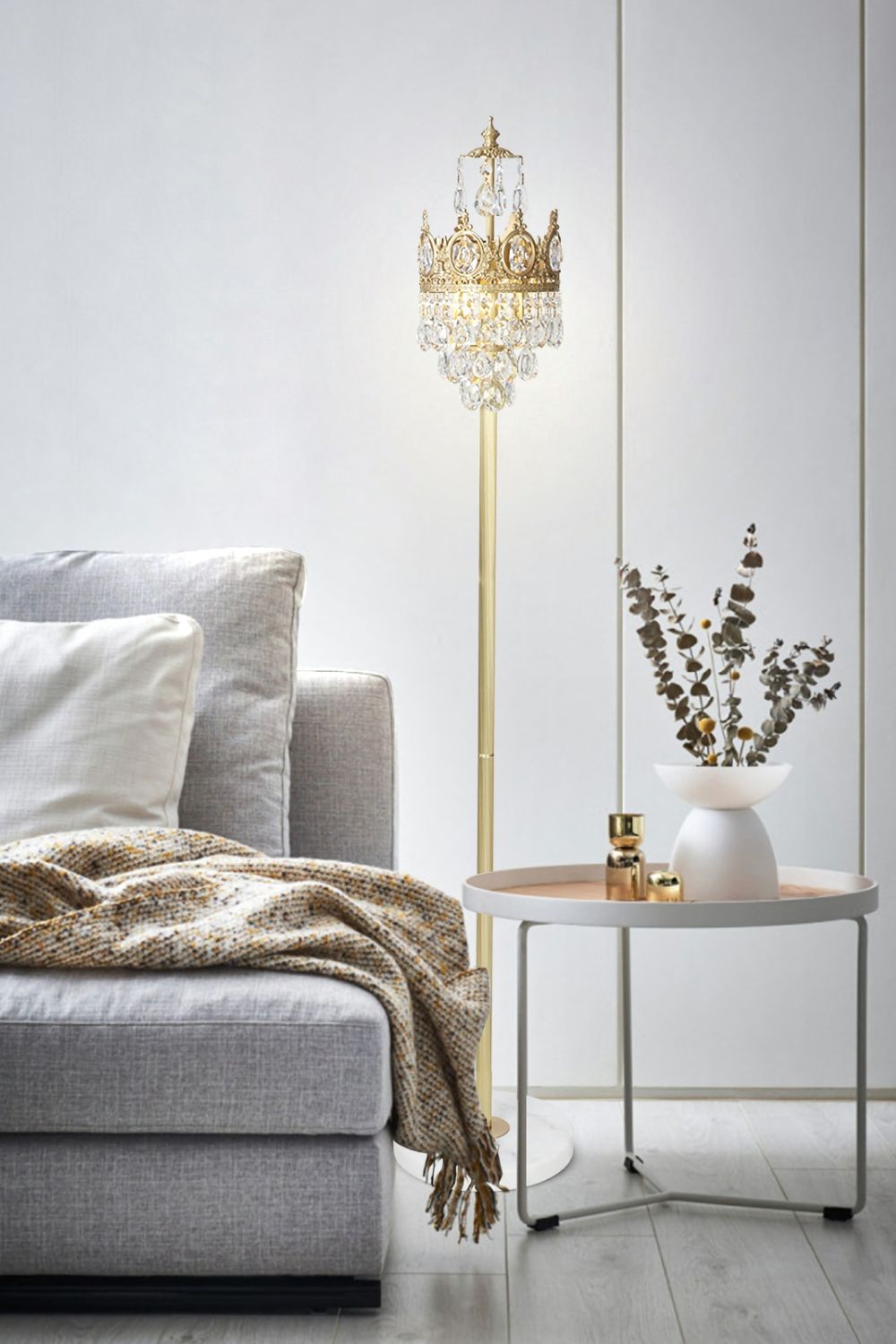 Vintage Crystal Floor Lamp - everlamps