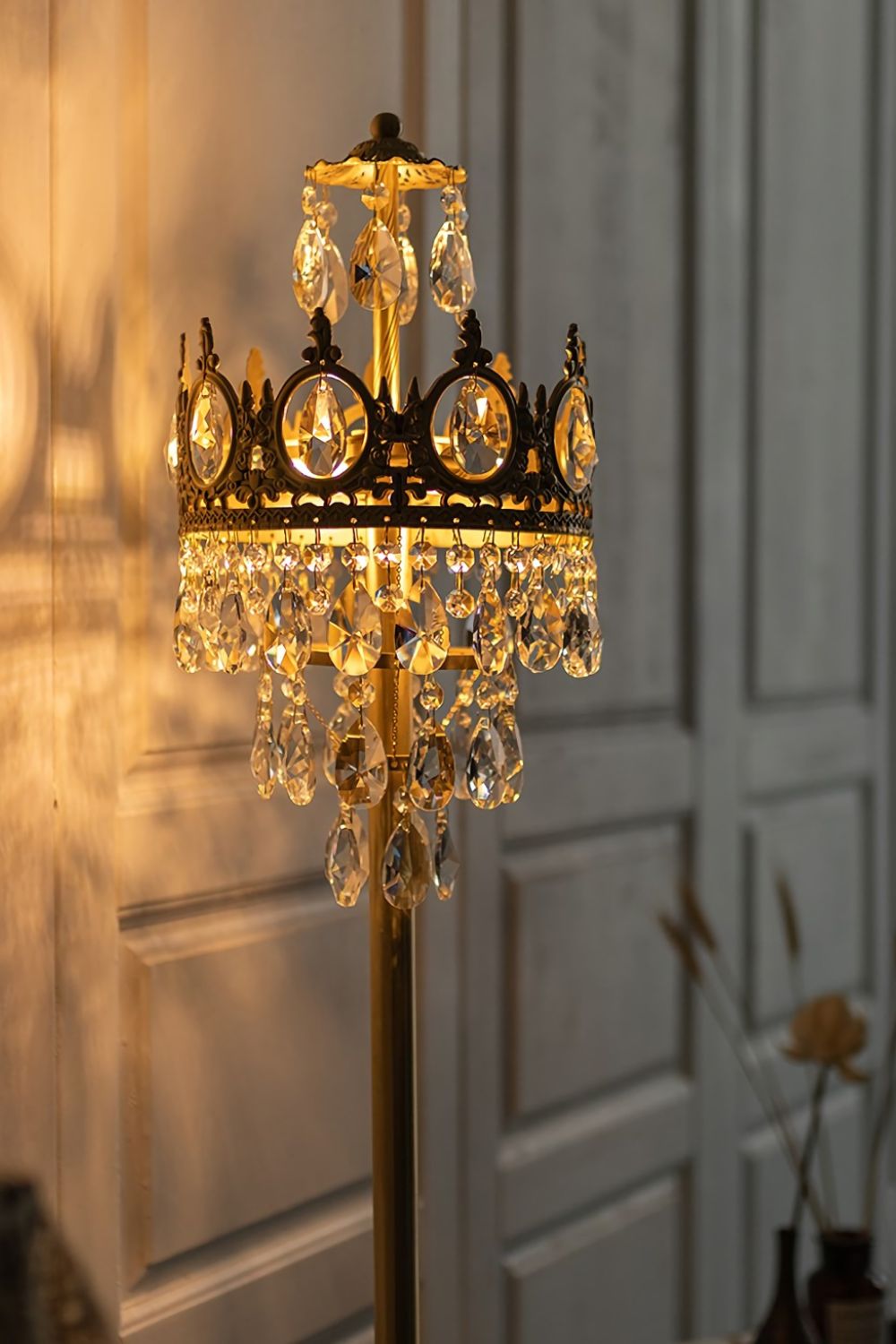 Vintage Crystal Floor Lamp - everlamps