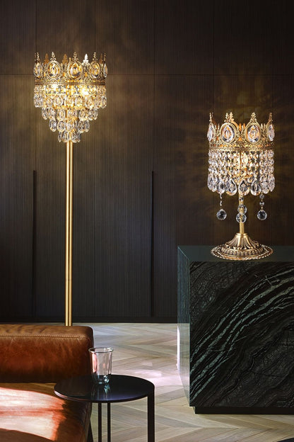 Vintage Crystal Floor Lamp - everlamps