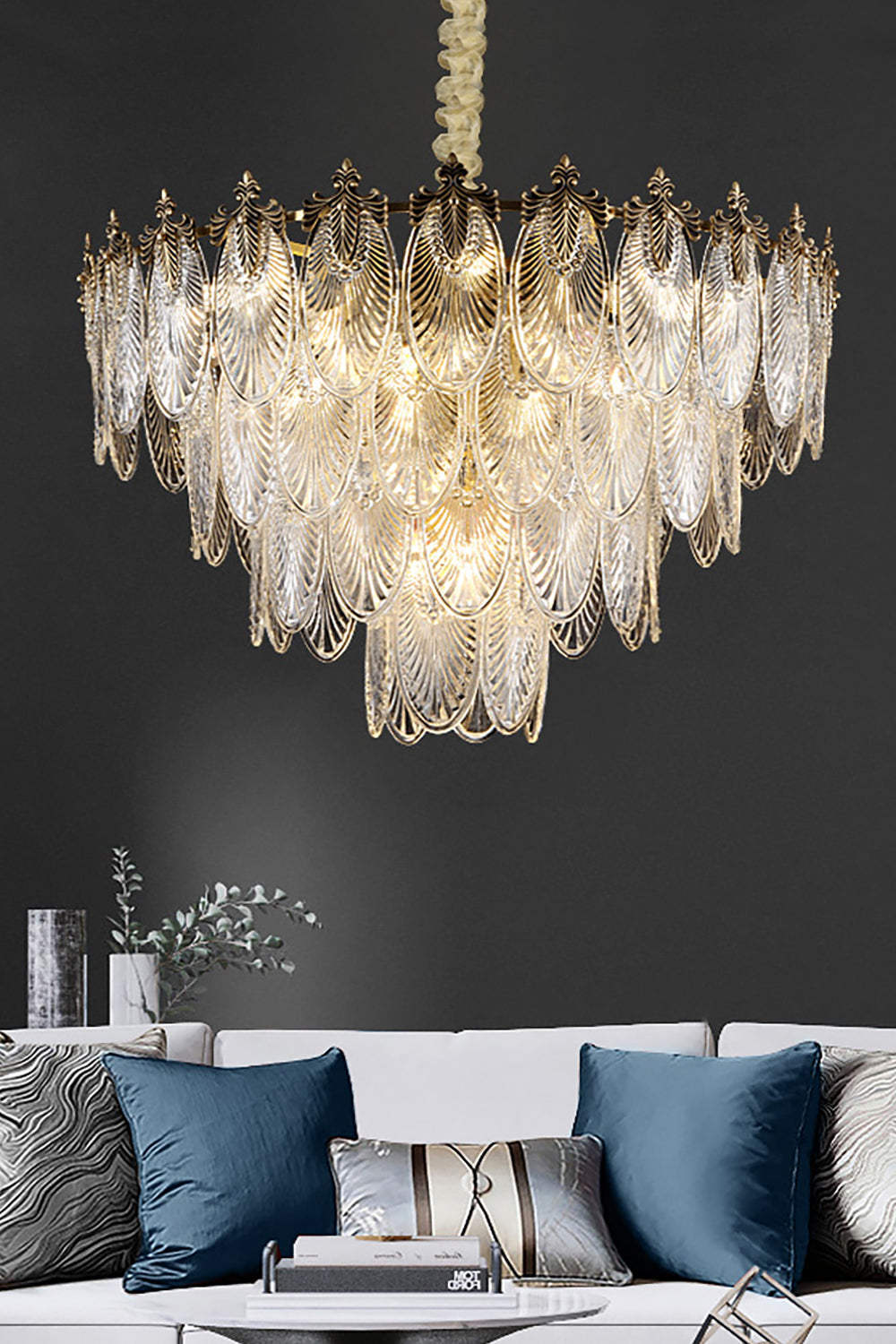 Vintage Crystal Leaf Chandelier - everlamps