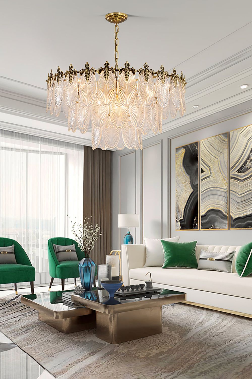 Vintage Crystal Leaf Chandelier - everlamps