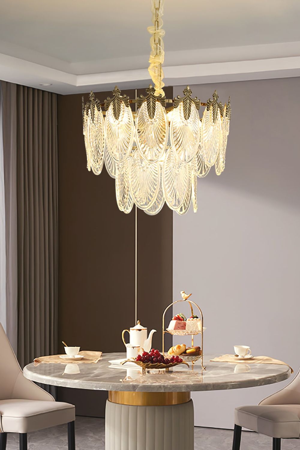 Vintage Crystal Leaf Chandelier - everlamps