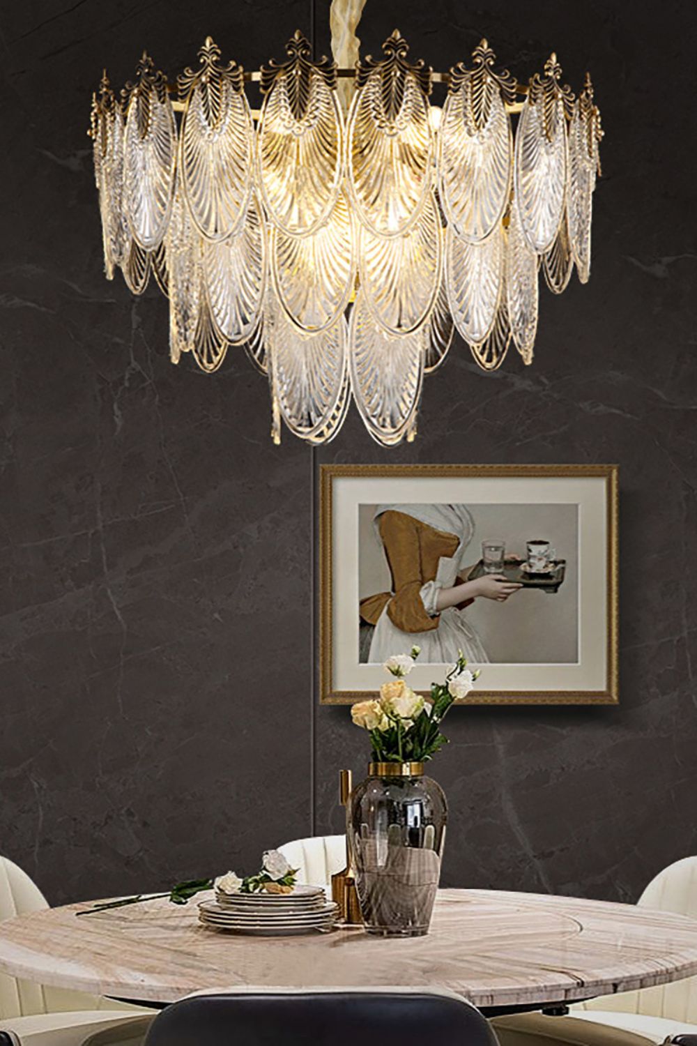 Vintage Crystal Leaf Chandelier - everlamps