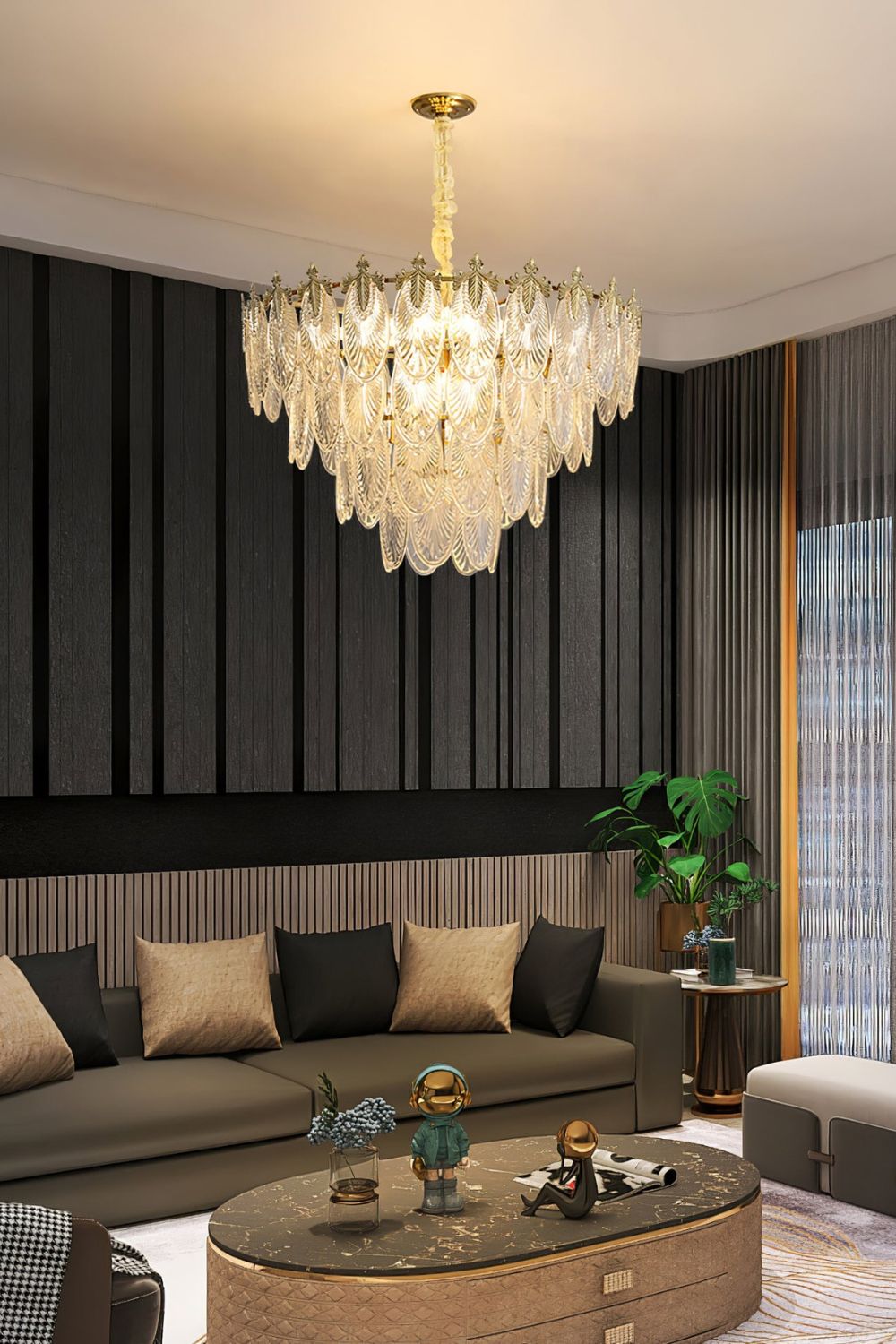 Vintage Crystal Leaf Chandelier - everlamps