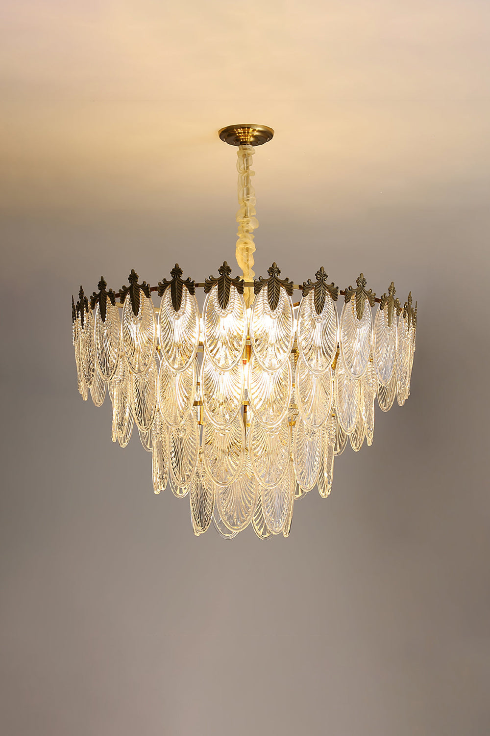 Vintage Crystal Leaf Chandelier - everlamps
