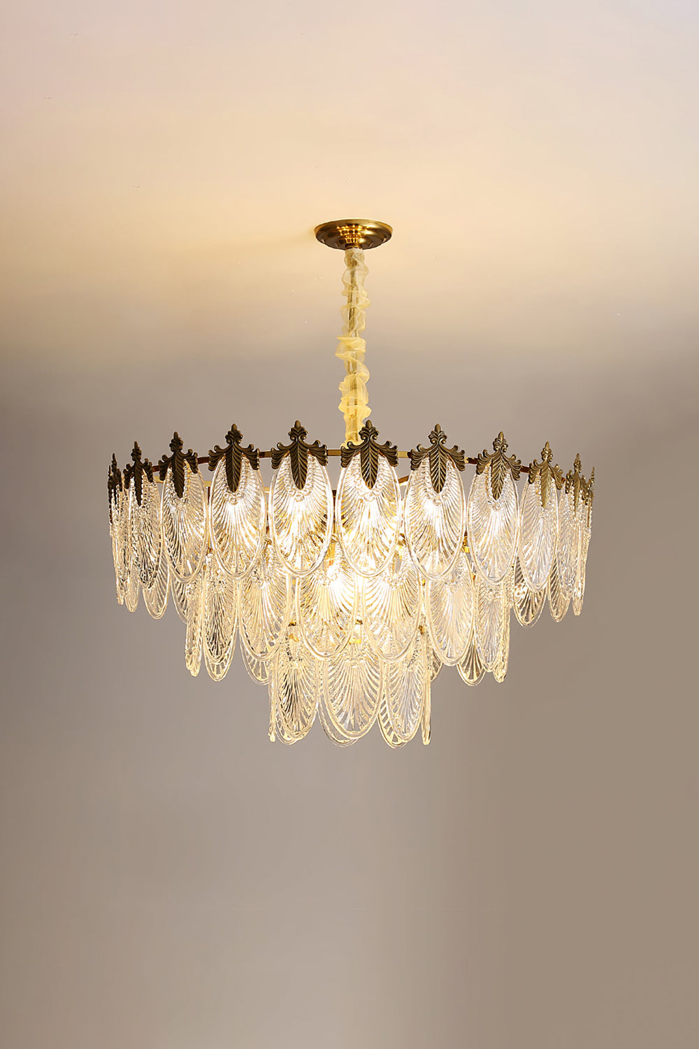 Vintage Crystal Leaf Chandelier - everlamps