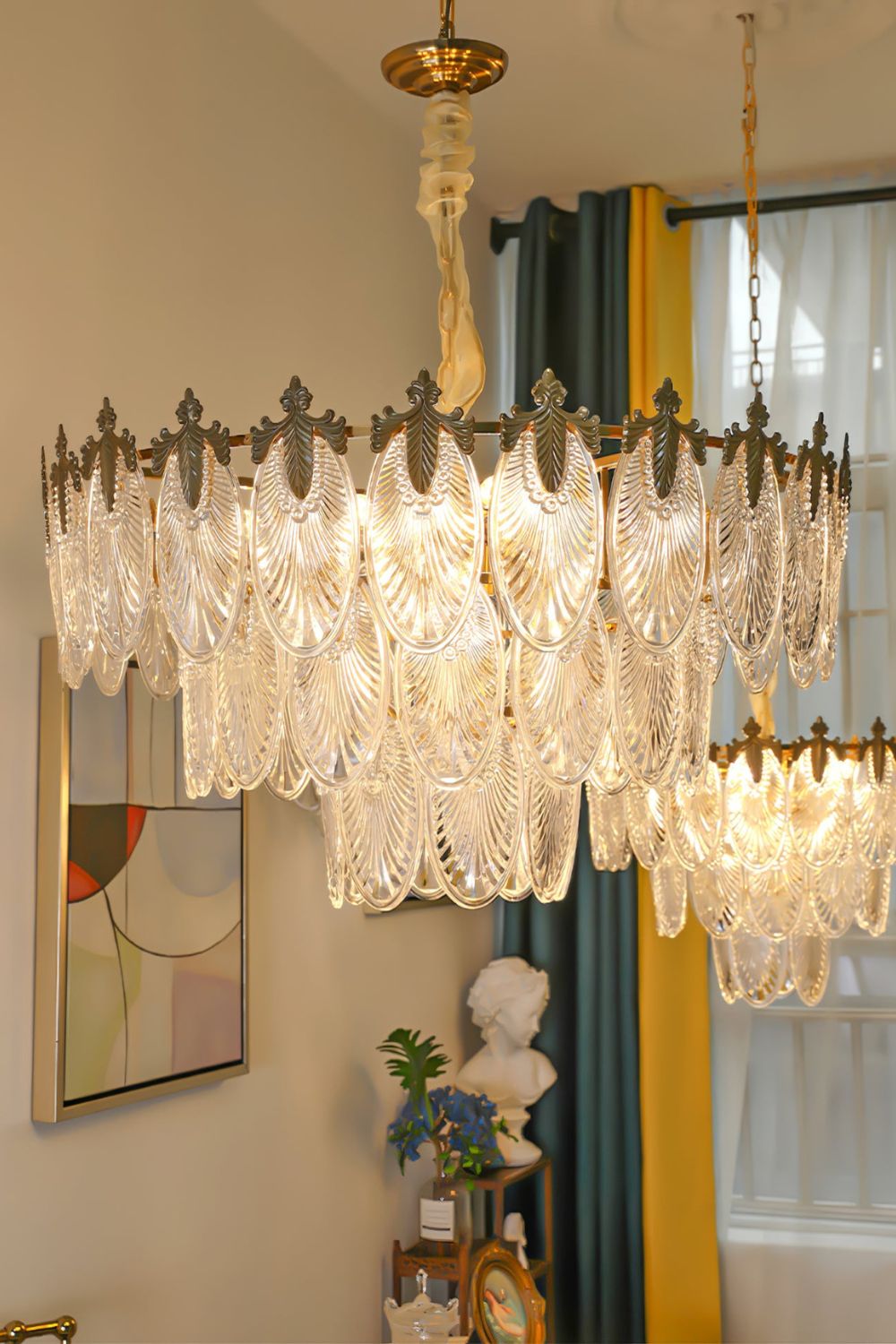 Vintage Crystal Leaf Chandelier - everlamps