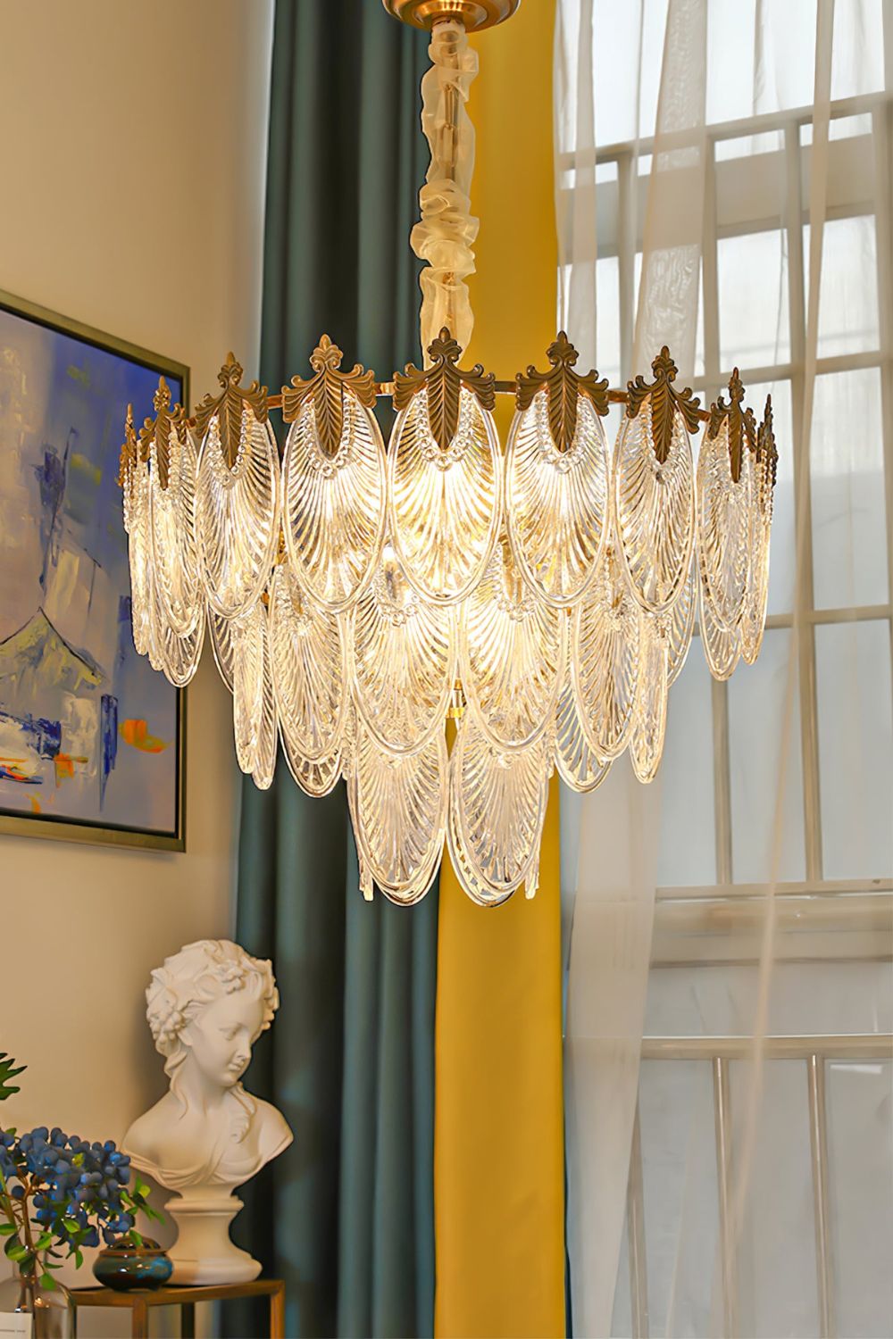 Vintage Crystal Leaf Chandelier - everlamps