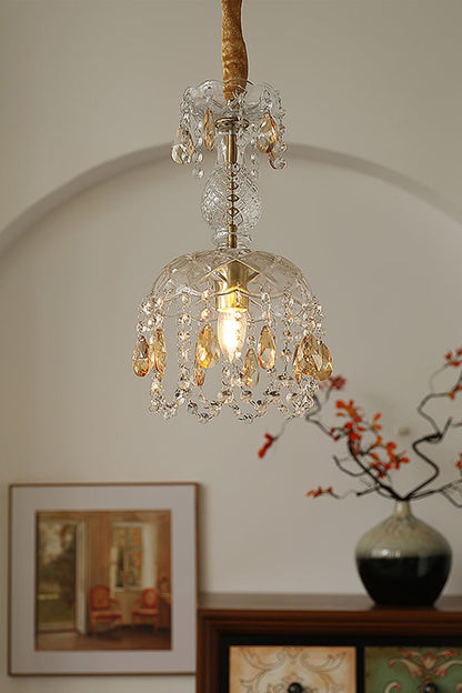Vintage Crystal Rondelle Chandelier Pendant Light - view 3 | everlamps
