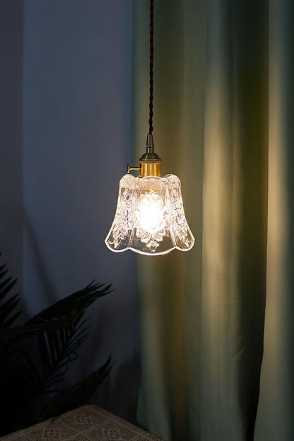 Vintage Flower Glass Pendant Light - view 3 | everlamps