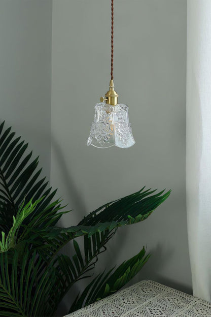 Vintage Flower Glass Pendant Light - view 9 | everlamps