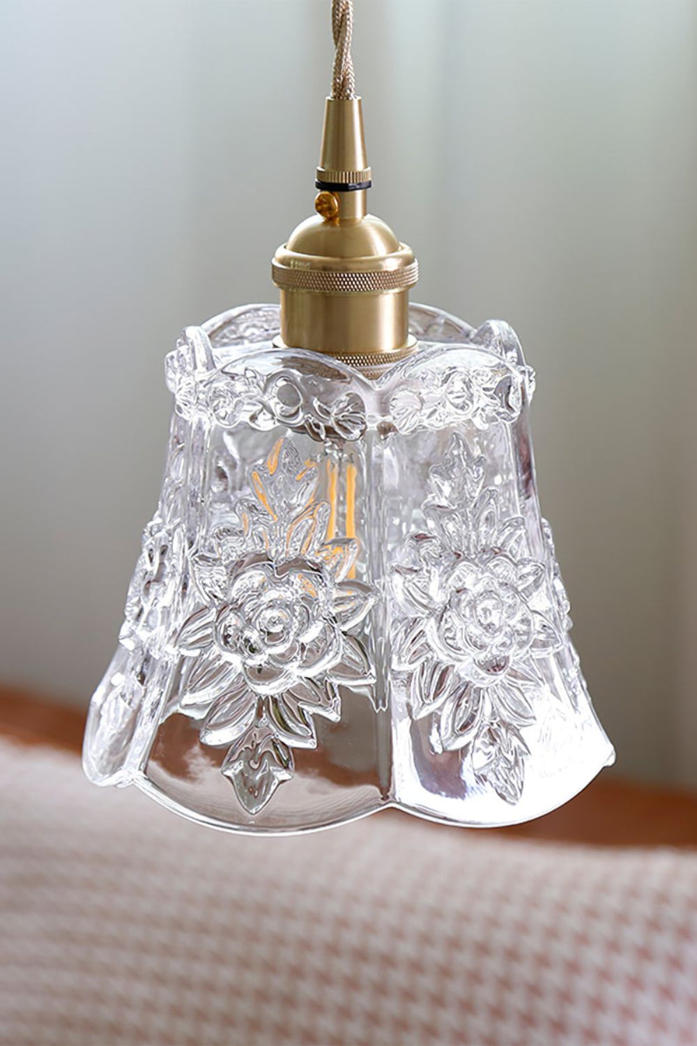 Vintage Flower Glass Pendant Light - view 10 | everlamps