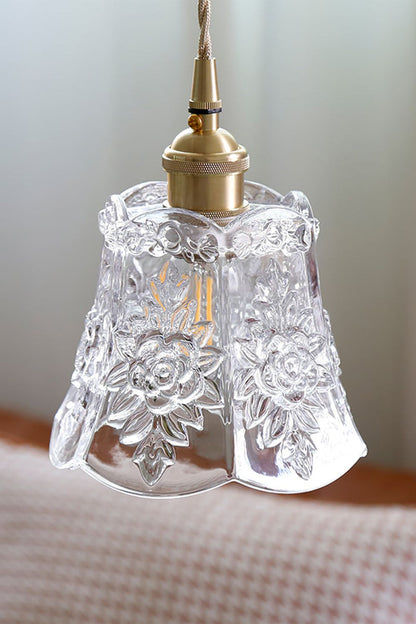 Vintage Flower Glass Pendant Light - view 10 | everlamps