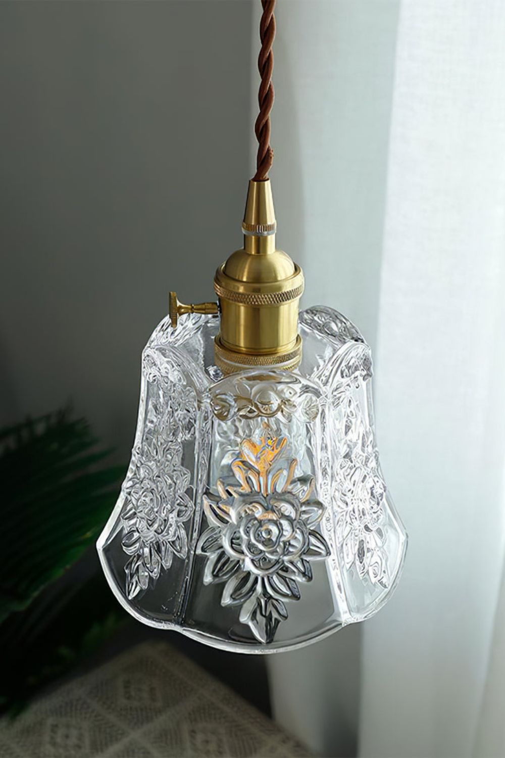 Vintage Flower Glass Pendant Light - view 18 | everlamps