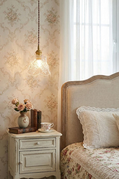 Vintage Flower Glass Pendant Light - view 12 | everlamps