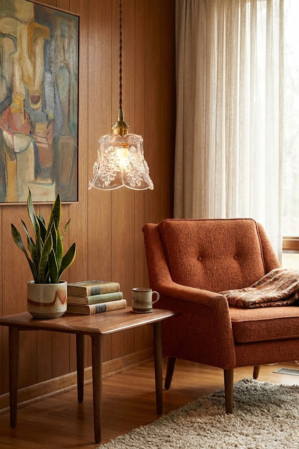 Vintage Flower Glass Pendant Light - view 17 | everlamps