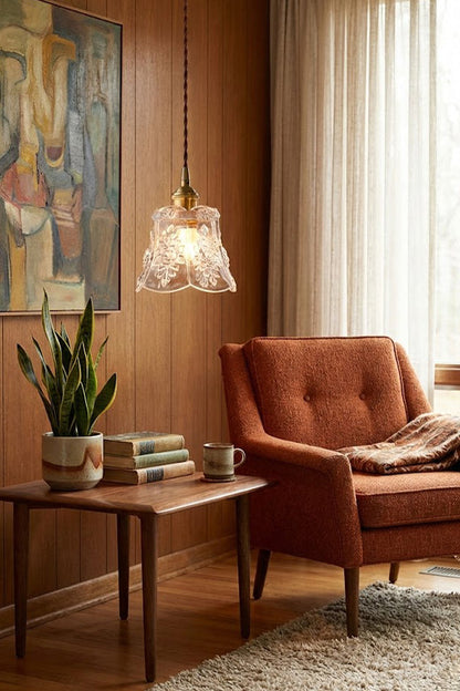 Vintage Flower Glass Pendant Light - view 17 | everlamps