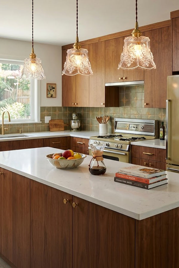 Vintage Flower Glass Pendant Light - view 13 | everlamps