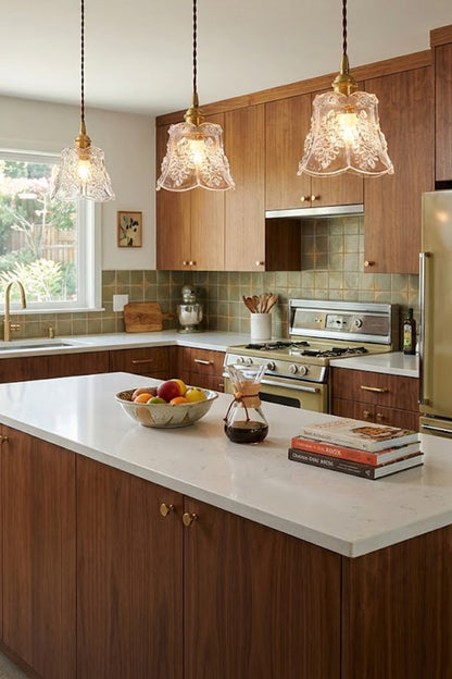 Vintage Flower Glass Pendant Light - view 13 | everlamps