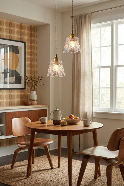 Vintage Flower Glass Pendant Light - view 8 | everlamps