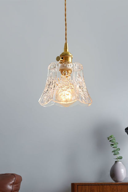 Vintage Flower Glass Pendant Light - view 4 | everlamps