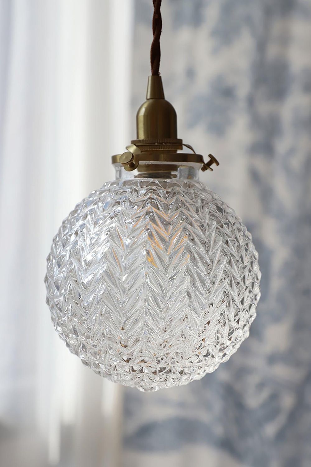 Vintage Glass Colonial Global Pendant Light - view 8 | everlamps