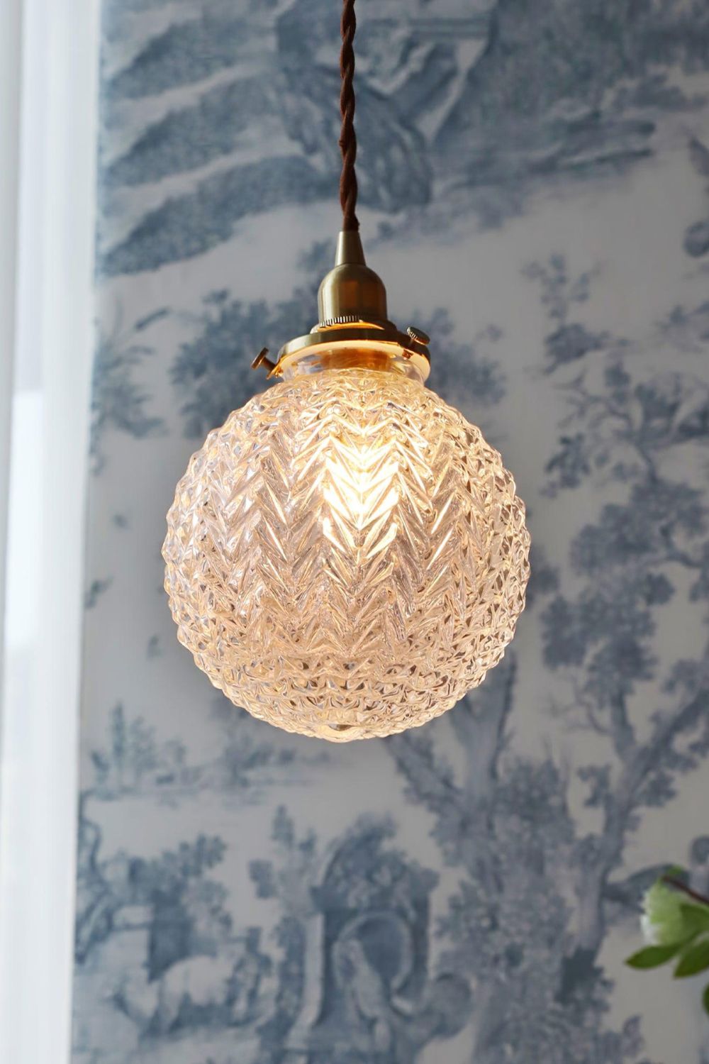 Vintage Glass Colonial Global Pendant Light - view 5 | everlamps