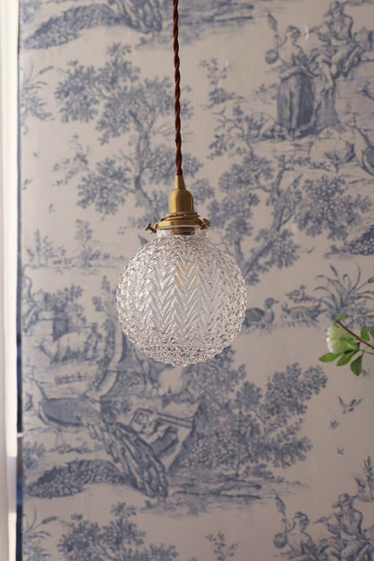 Vintage Glass Colonial Global Pendant Light - view 9 | everlamps