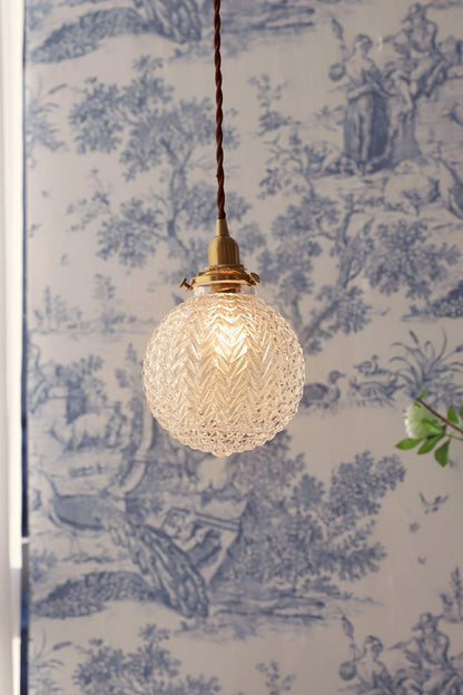 Vintage Glass Colonial Global Pendant Light - view 4 | everlamps