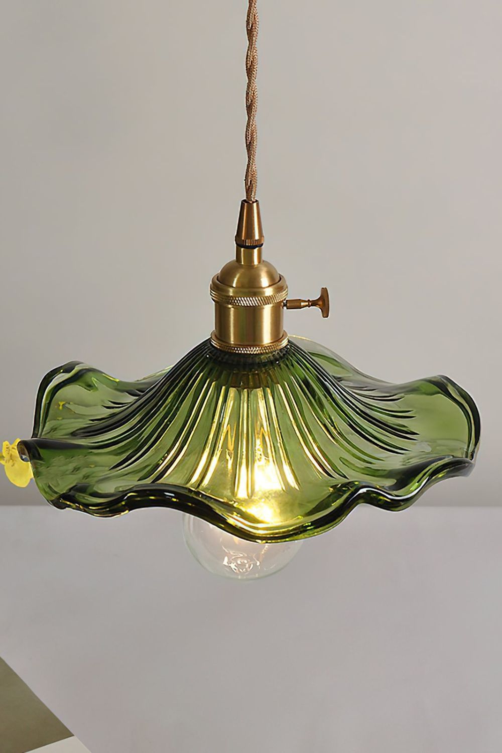 Vintage Glass Hibiscus Flower Pendant Light - view 7 | everlamps