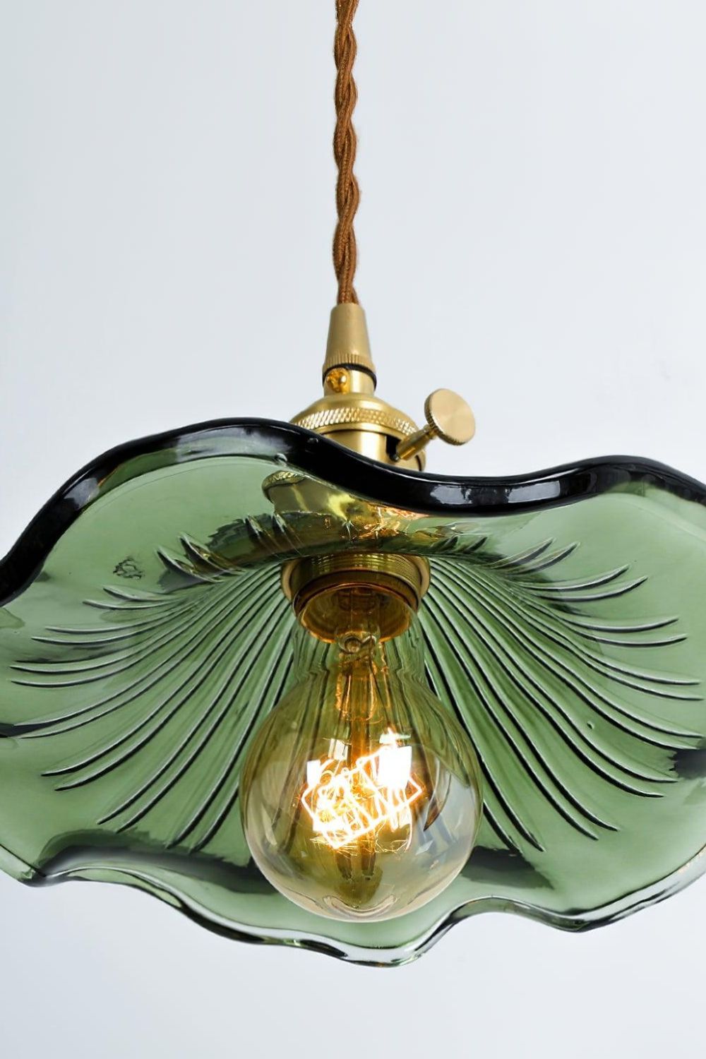 Vintage Glass Hibiscus Flower Pendant Light - view 9 | everlamps