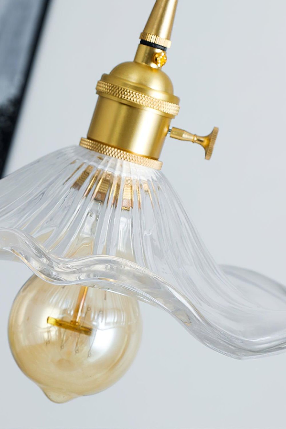 Vintage Glass Hibiscus Flower Pendant Light - view 15 | everlamps