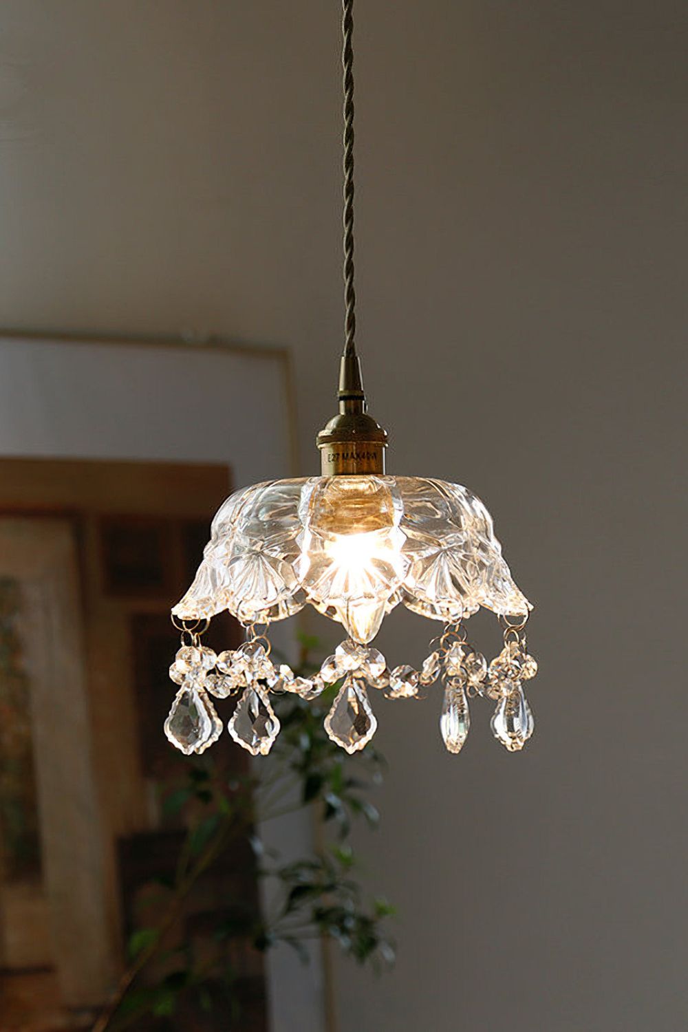 Vintage Glass Jewel Pendant Light - view 6 | everlamps