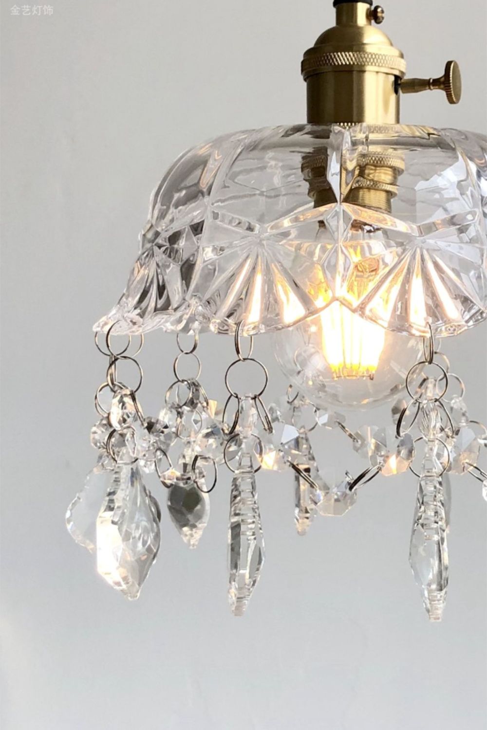 Vintage Glass Jewel Pendant Light - view 13 | everlamps