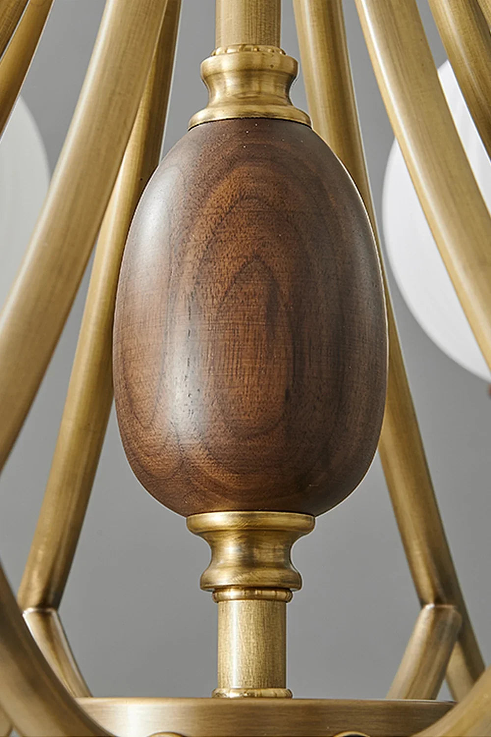 Vintage Globe Brass Chandelier - view 10 | everlamps