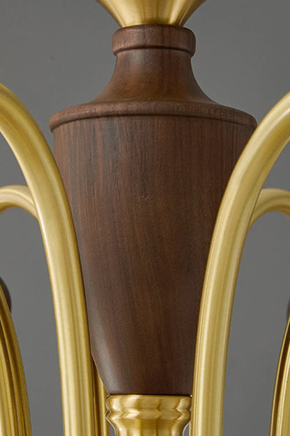 Vintage Globe Walnut Chandelier - view 16 | everlamps