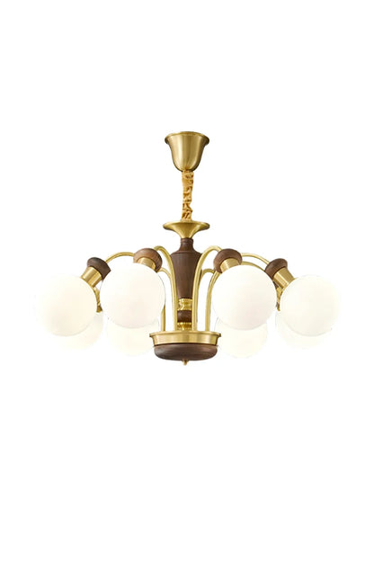 Vintage Globe Walnut Chandelier | everlamps