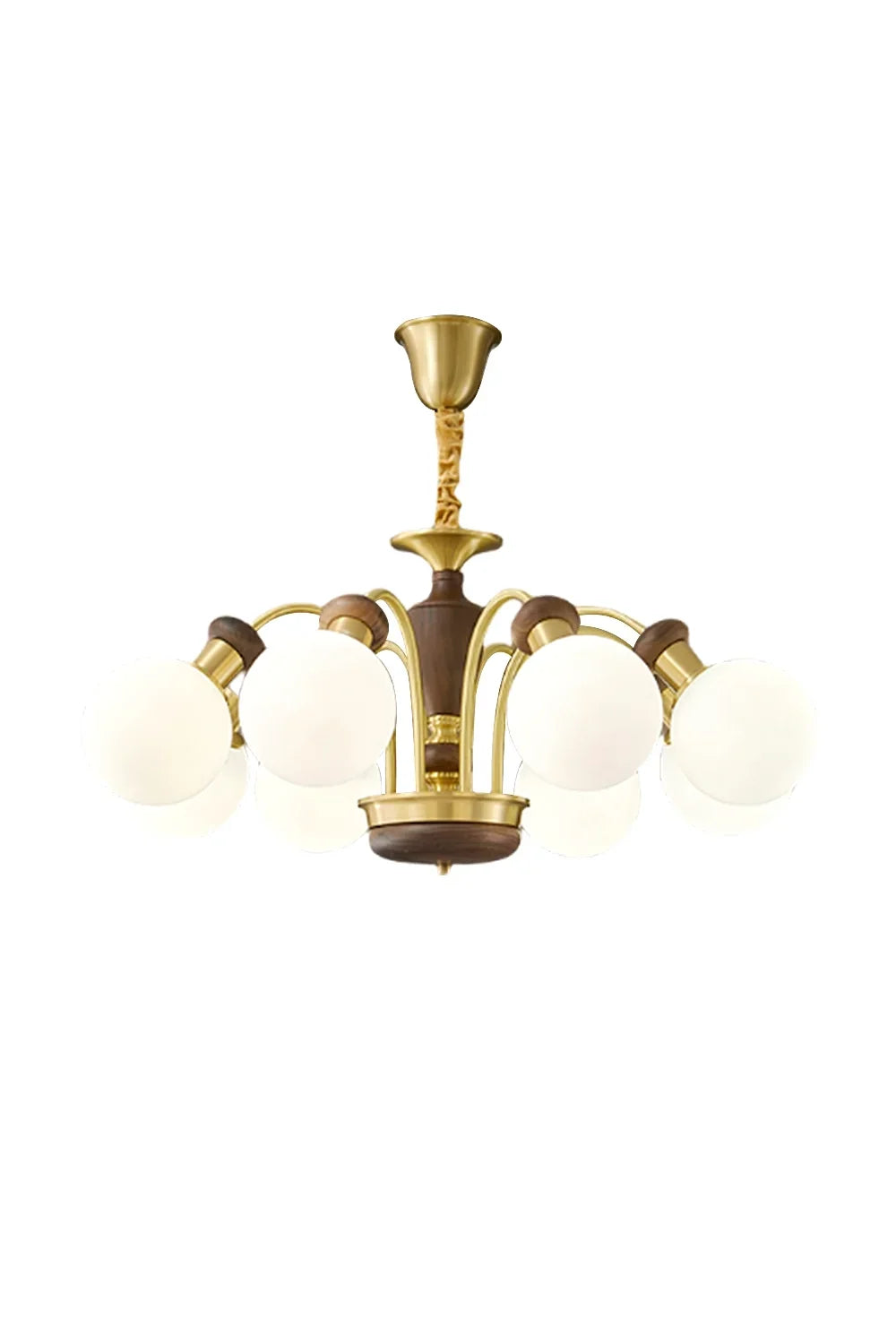 Vintage Globe Walnut Chandelier - view 18 | everlamps