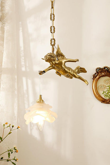 Vintage Golden Angel Pendant Light - view 2 | everlamps