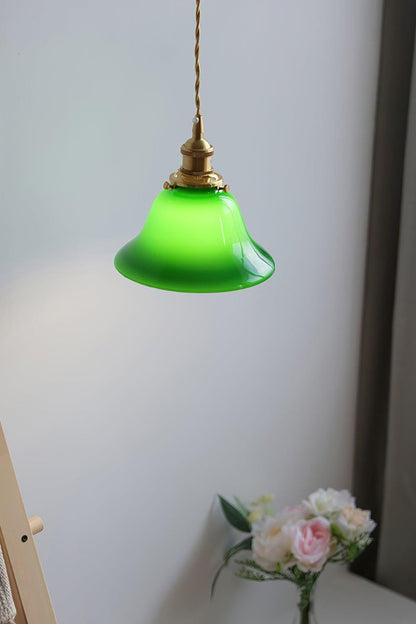 Vintage Green Bell Pendant Light - view 2 | everlamps